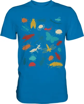 Produktbild von Bunte Insekten Käfer T-Shirt – Royal Blue / L