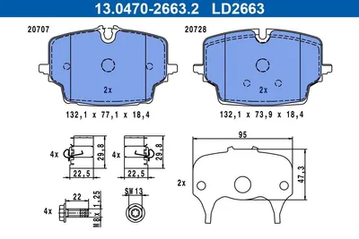 Produktbild von ATE Bremsbeläge Satz Vorne für BMW X1 (U11) 13.0470-2663.2