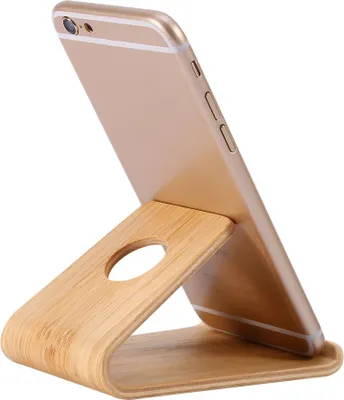 Produktbild von Universeller Handy-Ständer aus Holz und Bambus für iPhone, Samsung, Xiaomi, Huawei 2018