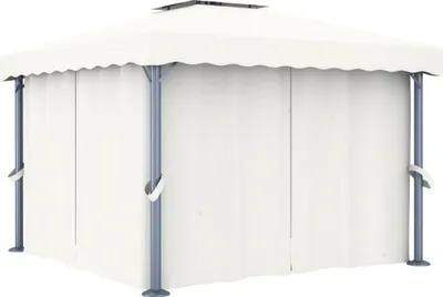 Immagine prodotto di The Living Store gazebo con tenda 3x3 m in alluminio bianco crema