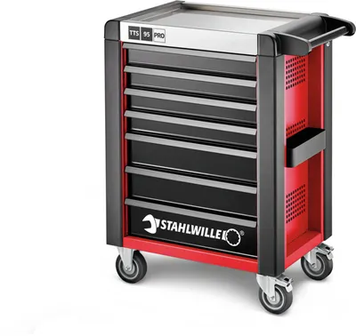 Produktbild von STAHLWILLE Werkstattwagen 95/7 PRO 7 Schubl. 496 x 827 x 1020 mm  rot, RAL 3020; schwarz, RAL 9005