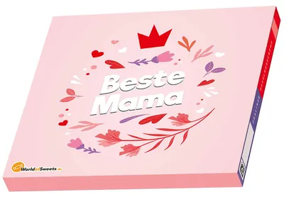 Produktbild von 'Beste Mama' & Milka 'Von Herzen' Pralinen Haselnusscrème 110g