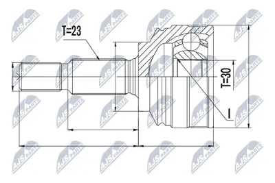 Produktbild von NTY Gelenksatz Antriebswelle Vorne für RENAULT Clio IV Schrägheck (BH) NPZ-RE-053