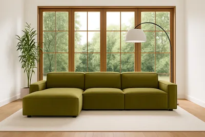 Produktbild von Kaiser Möbel Ecksofa Cursal L-Form, Stoff Salvador, Olive, Links