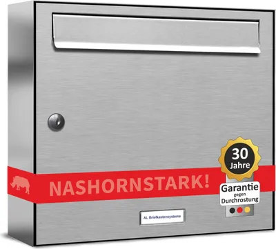 Produktbild von 1er V2A Edelstahl Wandbriefkasten Anlage 1 Fach Briefkasten Postkasten