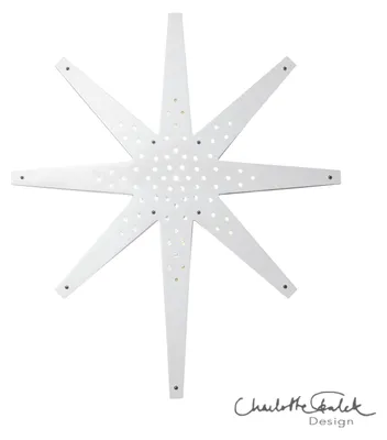 Produktbild von Holzstern Hängeleuchte ,Tall' , groß , 70cm , weiß