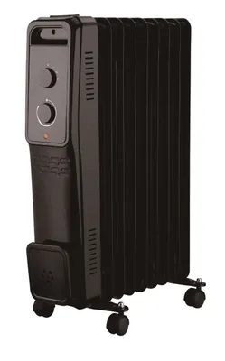 Immagine prodotto di Riscaldatore elettrico 2000 W distributore di calore con 3 impostazioni di calore e termostato regolabile 9 costole nero