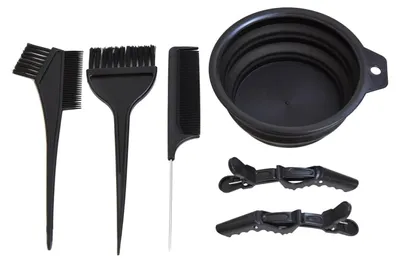 Immagine prodotto di Set per la tintura dei capelli - Ciotola, pennello, pettine e clip - 6 pezzi - Per tutti i tipi di capelli