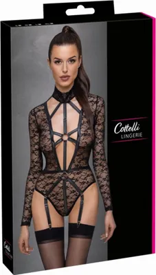 Produktbild von Cottelli LINGERIE Body Spitze S - Langarm-Riobody mit Spitze