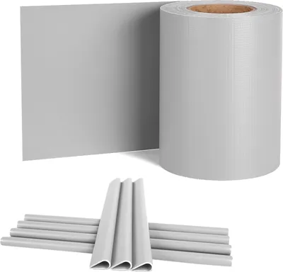 Produktbild von LARS360 Grau 65m PVC Sichtschutzmatte Sichtschutzfolie Sichtschutz Zaunfolie für Balkon + Clips