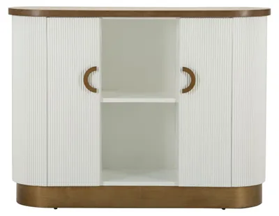 Image de FURNLUX Buffet Tolosa Blanc 121cm / Couleur principale : Blanc / Dimensions : 121 x 90 x 41 cm