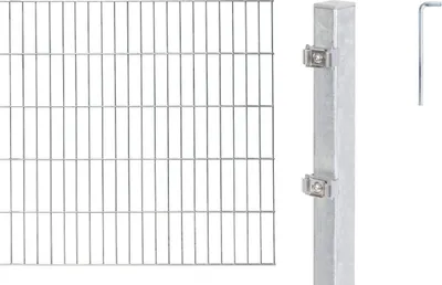Produktbild von Alberts Doppelstabmatten Zaun, Höhe 180 cm, Länge 28 m, Zaun-Komplettset zum Einbetonieren, feuerverzinkt, Pfosten 60x40 mm