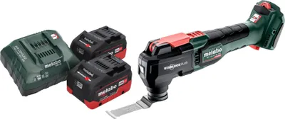 Imagen del producto de Herramienta multifunción a batería Metabo MT 18 LTX BL QSL 18 V sin escobillas Starlock Plus + 2 baterías LiHD de 5,5 Ah + cargador