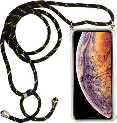Produktbild von Handykette für Apple iPhone X / XS - Smartphone Necklace Hülle mit Band - Schnur mit Case zum umhängen in Schwarz