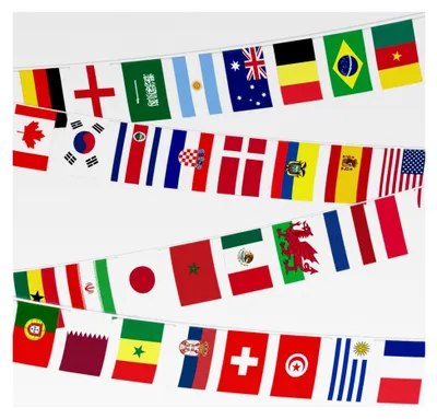 Produktbild von 30M Flaggenkette mit 100 zufälligen Länderflaggen