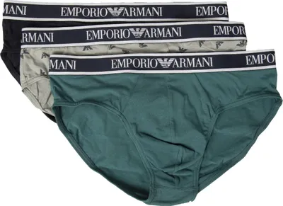 Immagine prodotto di Slip uomo EMPORIO ARMANI confezione 3 pezzi mutande elastico a vista cotone elasticizzato underwear  articolo 111734 3R717 BRIEF, EUR M - CN 170/95 - BR M - MX M, Cotone 95%,Spandex 5%