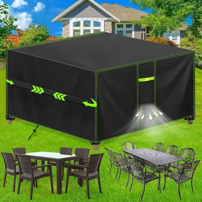 Produktbild von Schutzhülle Gartenmöbel Wasserdicht Winterfest 420D Oxford 150x150x74cm Schwarz