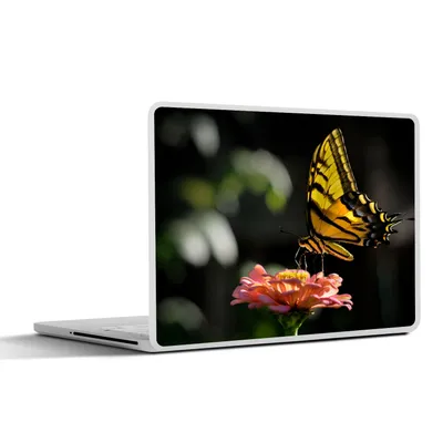 Produktbild von MuchoWow® Laptop Aufkleber Sticker Cover Schmetterling - Botanisch - Blume 30x22 cm - Laptop-Sticker