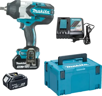 Produktbild von Akku-Schlagschrauber DTW1002RTJ, 18Volt (blau/schwarz, 2x Li-Ion-Akku 5Ah, in MAKPAC Gr.3)