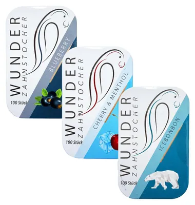 Produktbild von WUNDER Zahnstocher  Fresh Pack - 3 Dosen à 100 Stück