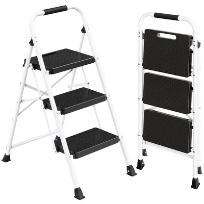 Produktbild von Haushaltsleiter Klappbar - Stabile Stahl-Konstruktion mit Antislip - 150 kg Tragkraft