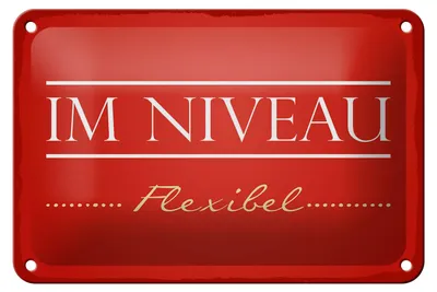 Produktbild von Blechschild Spruch 12x18 cm Im Niveau flexibel rotes Deko Schild
