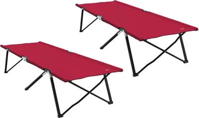 Obrázok produktu pre vidaXL Sklopné cestovné lôžko na kemping, 2 kusy, červená, 206 x 76 x 74 cm