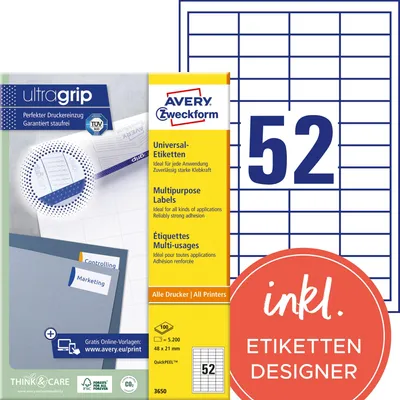 Immagine prodotto di AVERY Etichette universali Zweckform, 48 x 21 mm, bianco