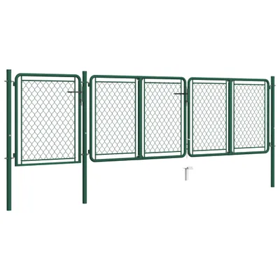 Image de vidaXL Portail de jardin acier 100x395 cm vert