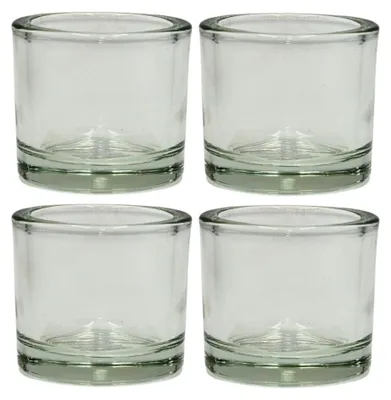 Produktbild von Dekohelden24 Windlichtglas/Teelichtglas im 4er Set, klar/transparent aus Glas, s
