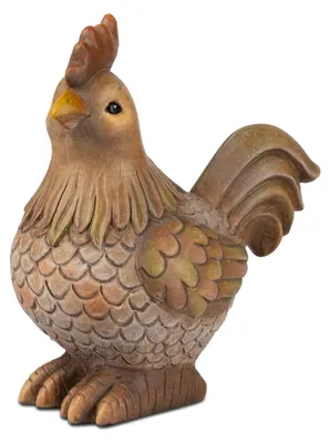 Produktbild von Dekofigur Hahn H. 19cm creme braun aus Kunststein Formano F26
