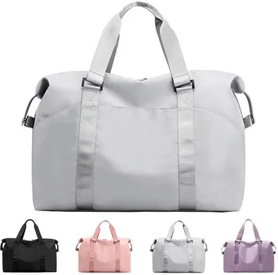 Image de Sac de sport et de voyage Unyqoos®, en nylon 600D résistant à l'eau, dimensions : 46 x 20 x 31 cm, poids : 0,6 kg – Compartiment zippé étanche, passant pour valise, pour femmes et hommes