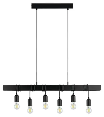 Obrázek produktu pro Závěsné svítidlo se 6 žárovkami, výška x průměr 110 x 100 cm, černé