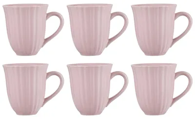 Produktbild von 6er SET Becher, Tassen MYNTE English Rose rosa für 300ml Steingut Ib Laursen