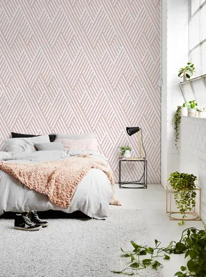 Produktbild von Coloray Fototapete 250x250 cm Latextapete Magicstick - Gebrochene Linien Geometrisches Pastell abgenommen