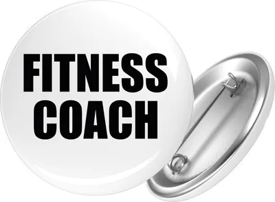 Produktbild von Huuraa Button Fitness Coach Training 25mm rund mit Sicherheitsnadel Ansteckbutton Geschenkidee