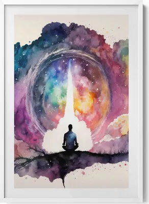 Produktbild von Lebensstil Meditation– Wandbild mit Rahmen – Gerahmtes Bild  – Wanddekoration – 70x100 cm –  Weiß Rahmen