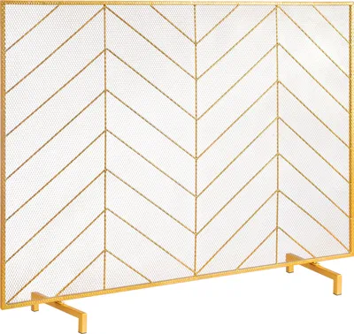 Produktbild von VEVOR Funkenschutzgitter Eisen Kaminschutz 980mm Kamingitter Ofengitter Vintage Ofenschutzgitter 0–40 °C Kaminschutzgitter Kaminofen Schutzgitter Ofenschirm Gitter gegen Funkenflug Gold