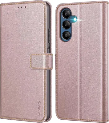 Image de Housse de téléphone Samsung Galaxy A15 / A15 5G - Housse en cuir premium à rabat or rose