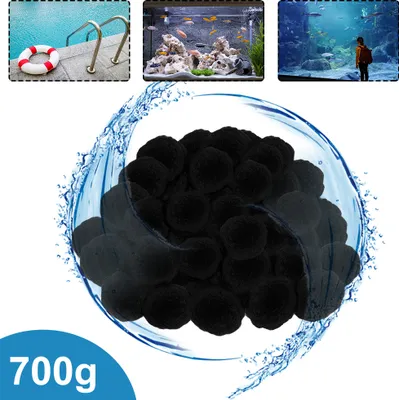 Produktbild von UISEBRT 700g Filter Balls für Pool Filterbälle Filterball Sandfilter alternativ 25kg Filtersand, Schwarz