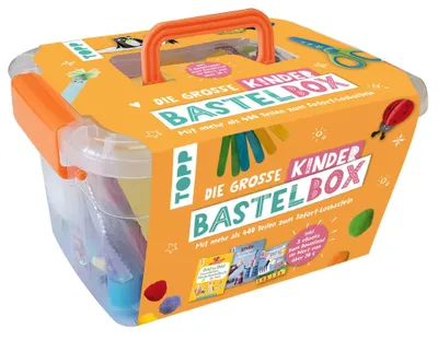Produktbild von Die große Kinderbastelbox. Inkl. 3 Bastelbücher zum Downloaden. Mit Material und Anleitungen für lustige Bastelprojekte