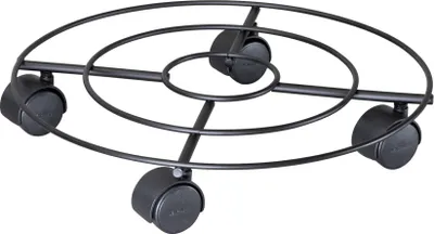 Produktbild von WAGNER Pflanzenroller DRAHT Ø 35 x 6,5 cm, für Innenbereich, Stahl beschichtet schwarz matt, Tragkraft 60 kg - 20094501