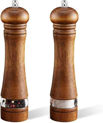Obrázek produktu pro Dřevěný mlýnek na sůl a pepř, 20 cm, dřevo, 2dílný