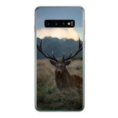 Produktbild von MuchoWow® Handyhülle Schutzhülle Hülle für Samsung Galaxy S10 Hirsch - Wiese - Geweih Silikon Softcase Handy Hülle - Handytasche