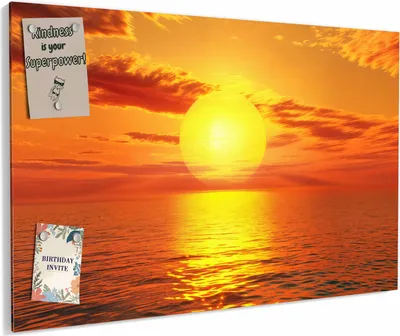 Produktbild von Magnettafel 60x40cm magnetisch & beschreibbar Metall-Board - Meer von Sonnenuntergang