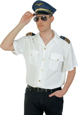 Piloten Kostüm Kapitän für Herren von vorne