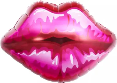 Produktbild von Folienballon Lippen, pink rot, ca. 65,5 x 64,5 cm