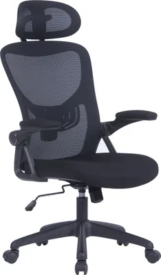 Produktbild von byLIVING Bürostuhl FLEX / Kunststoff schwarz, Netzstoff schwarz / einstellbare Kopfstütze / Wippmechanik / Lordoseneinstellung / B 62, H 111-119, T 66 cm