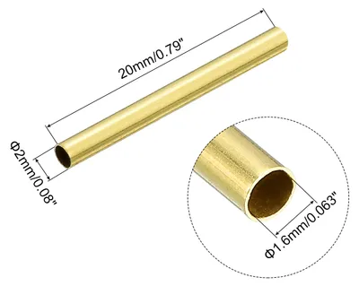 Produktbild von 100 Stš¹ck 20mm Lange R?hrenperlen 2mm Au?endurchmesser, Messing R?hrenperlen Gerade Rohr Perlen, Gerades Rohrperlen Gold Quetschrohr fš¹r Armb?nder Halskette Schmuckherstellung