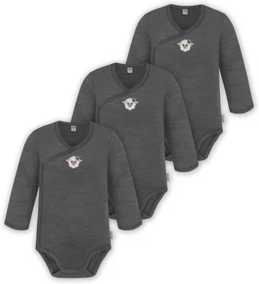 Produktbild von normani 3er Pack Multipack Baby-Body Merino Wickelbody